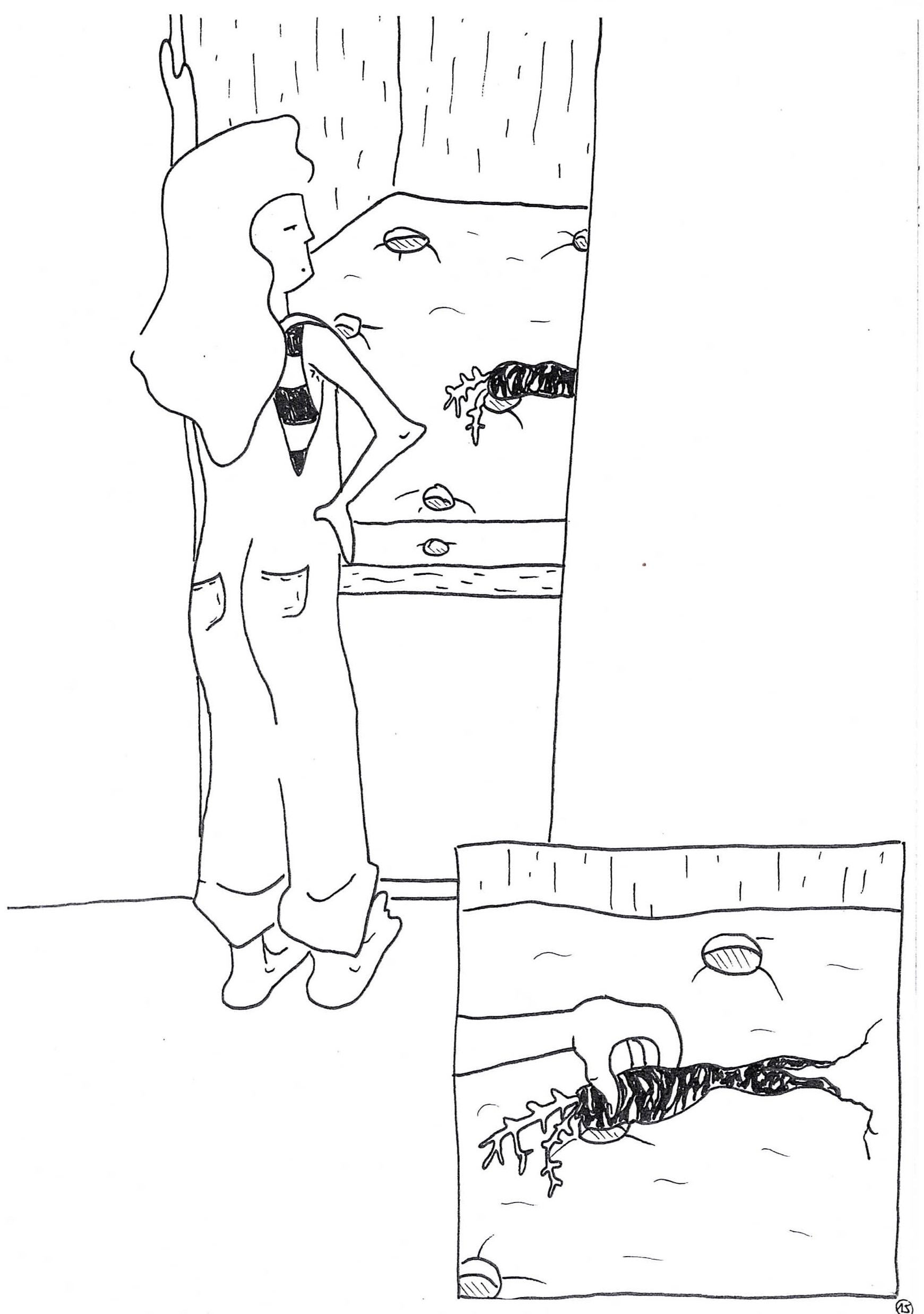 Ausschnitt aus 24h Comic 'undirgendwiebleibtdochimmerallesgleich', Fineliner